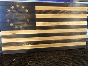 Betsy Ross 1776 Warrior Flag - Laser Engraved