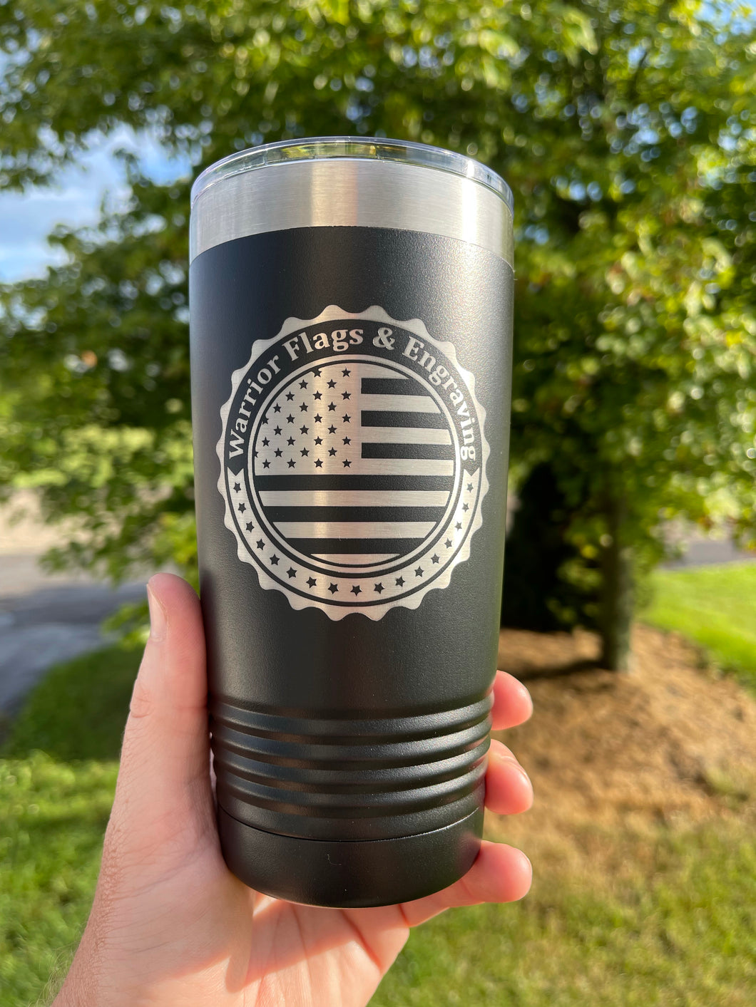 Warrior Flags and Engraving Tumbler